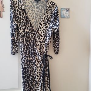 Express Animal Print Wrap Dress